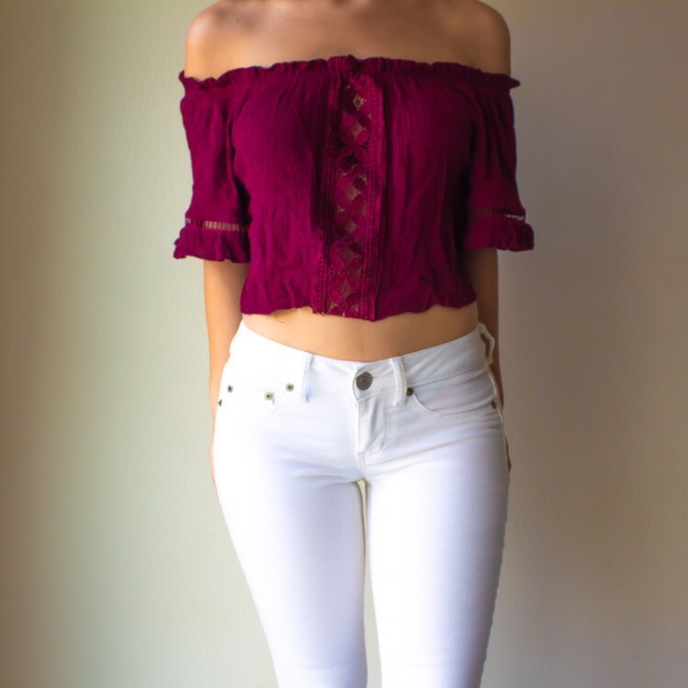 Off the shoulder crop top